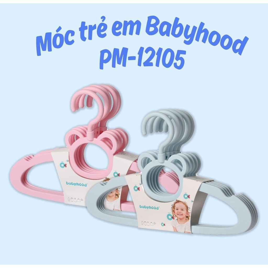 Móc phơi đồ quần áo trẻ em Babyhood (set 5 cái)