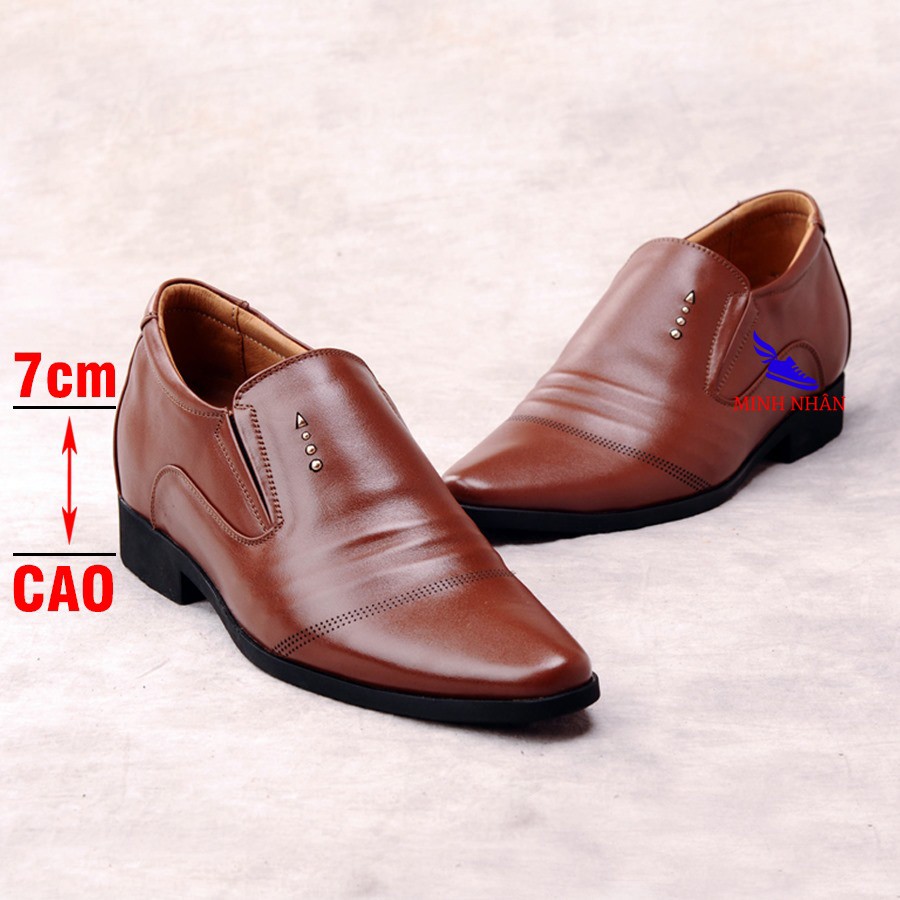 Giày tăng chiều cao nam 7cm Da bò Bảo hành 12 tháng Giày Tăng Chiều Cao Nam Cao Ẩn 7cm Kín Đáo Bí Mật Từ Bên trong G-18