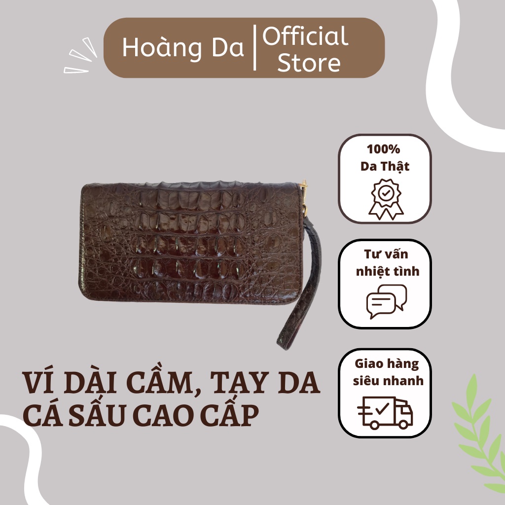Ví Dài Nam Cầm Tay Cao Cấp Da Cá Sấu 2 Khóa, Bóp Nam Da Cá Sấu Thật 100% - Bảo hành 24 tháng Hoàng Da Xưởng Da Cao Cấp