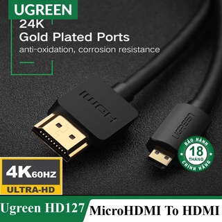 Cáp Micro HDMI ra HDMI hỗ trợ 3D 4K@60Hz Chính Hãng UGREEN HD127 Cao Cấp