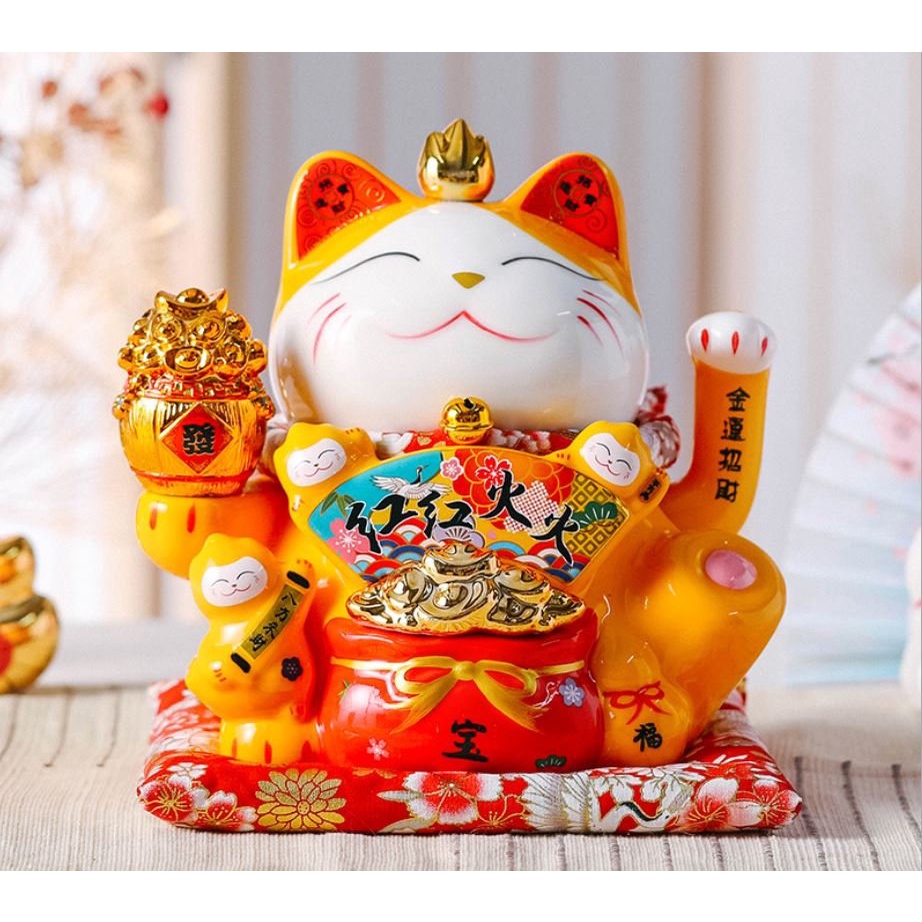 Mèo thần tài vẫy tay chiêu tài hút lộc may mắn thịnh vượng