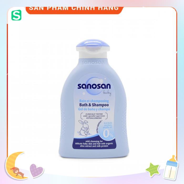 Sữa tắm gội dịu nhẹ Sanosan Baby chiết xuất olive hữu cơ 200ml, 500ml