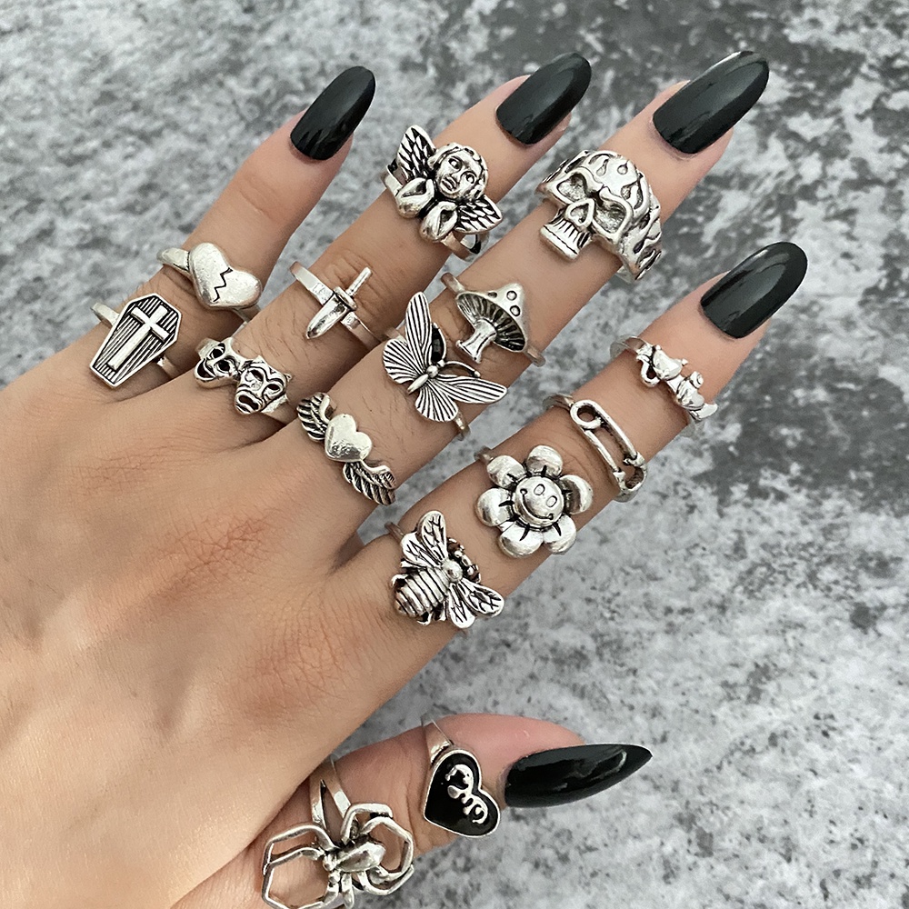 Nhẫn đeo tay kim loại tùy chọn kiểu dáng phong cách vintage thời trang