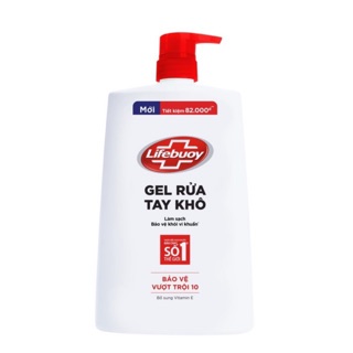 Gel rửa tay khô sạch siêu nhanh Lifebuoy Bảo Vệ Vượt Trội 10 1,1L