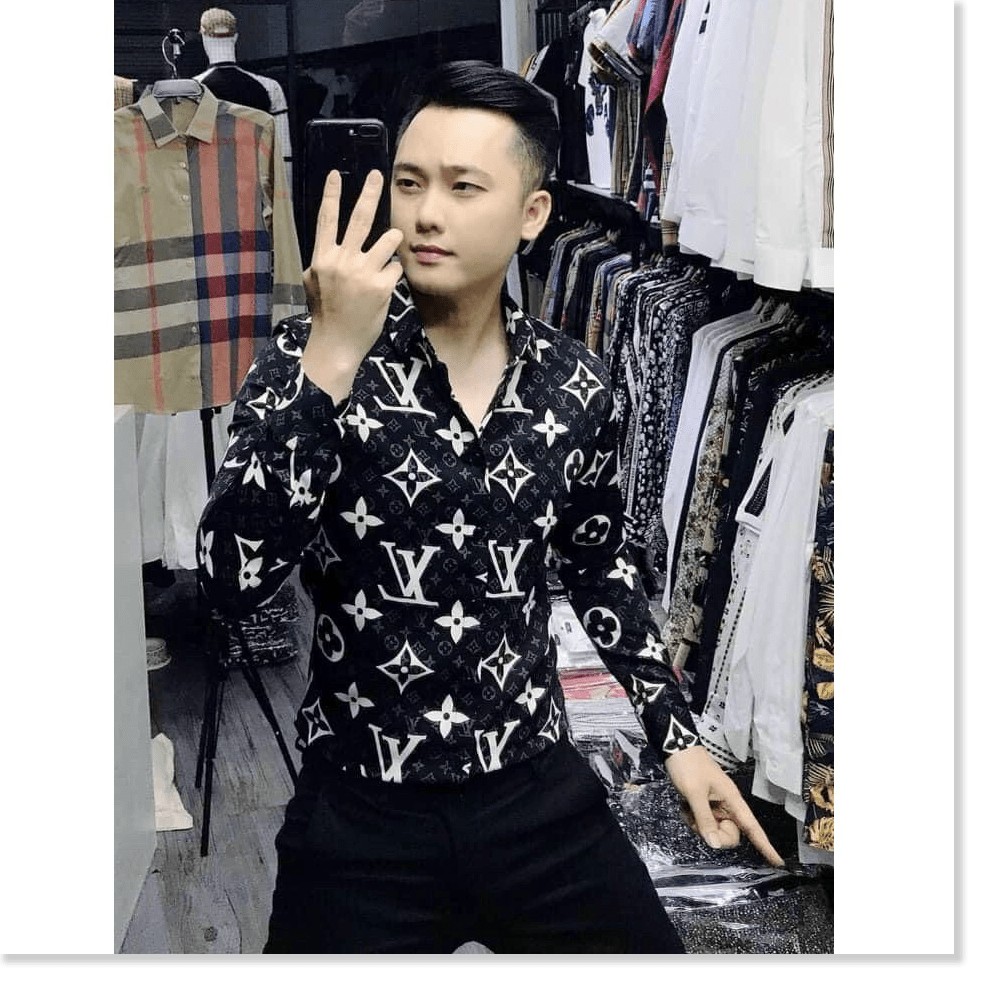 Áo Sơ Mi Nam Vải Chéo Mịn In Hình Cá Tính,Uy Tín HP