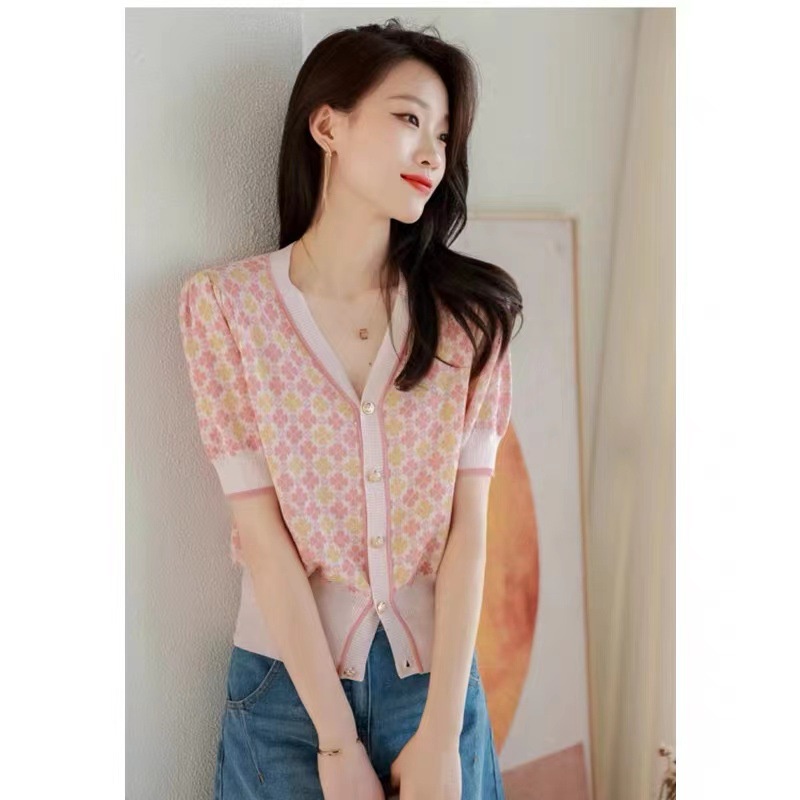 Áo Cardigan Dệt Kim Mỏng Tay Lửng Cổ Chữ V Dáng Rộng Thời Trang Mùa Hè Nhật Bản Cao Cấp H4477 WW 2022 FF Cho Nữ