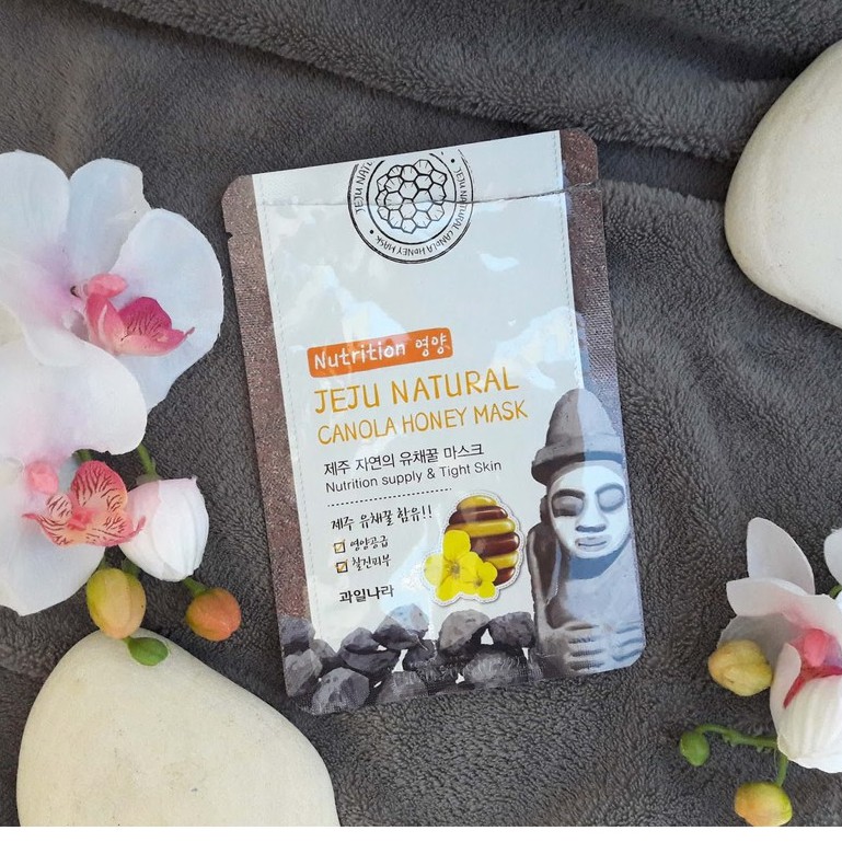 Mặt nạ đắp mặt tinh chất Mật ong Welcos Jeju Natural Canola honey Mask Hàn Quốc Bộ 10 miếng chính hãng