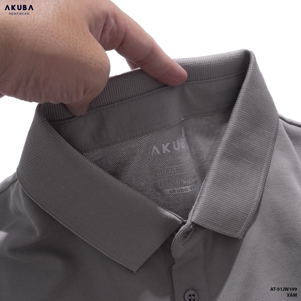 Áo thun polo nam cổ bẻ AKUBA  form slimfit ôm nhẹ, tôn dáng, chất liệu cotton, áo mềm nhẹ, thấm hút tốt 01JW199