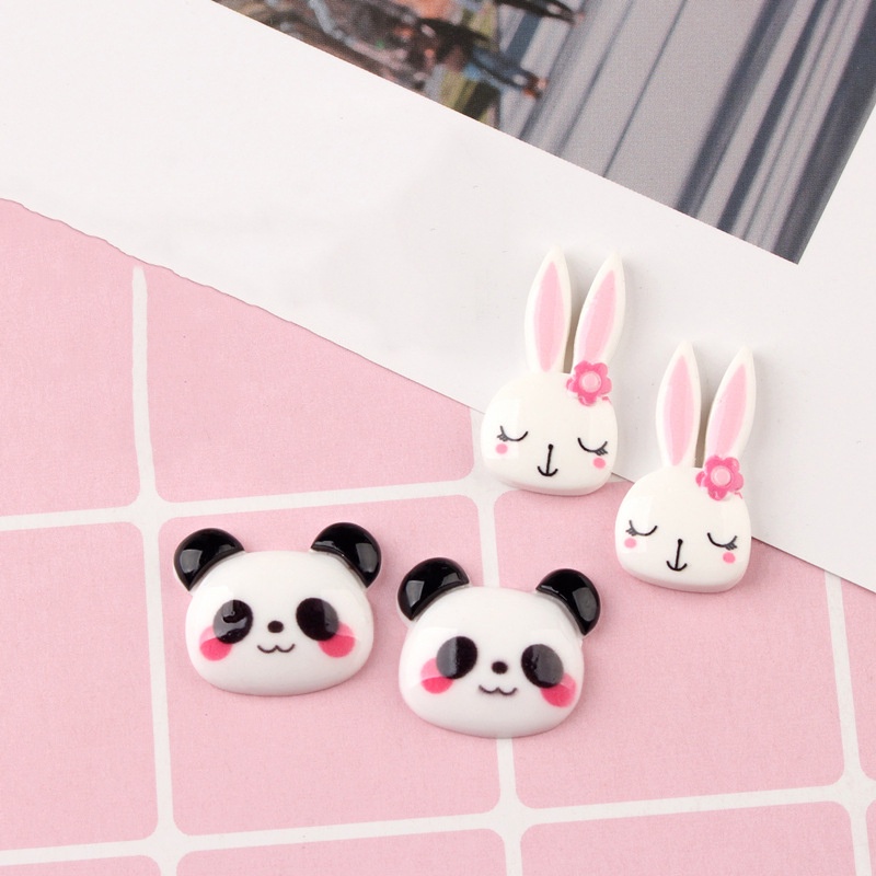 Mô Hình Mặt Gấu Panda Mặt Thỏ Nguyên Liệu Trí Slime / Ốp Điện Thoại