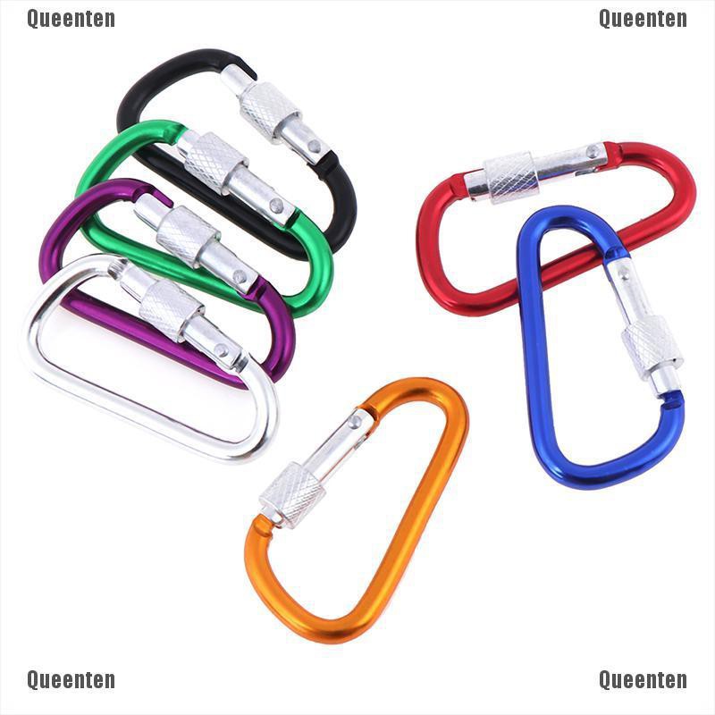 2 vòng móc leo núi hình chữ D bằng nhôm (màu sắc ngẫu nhiên)