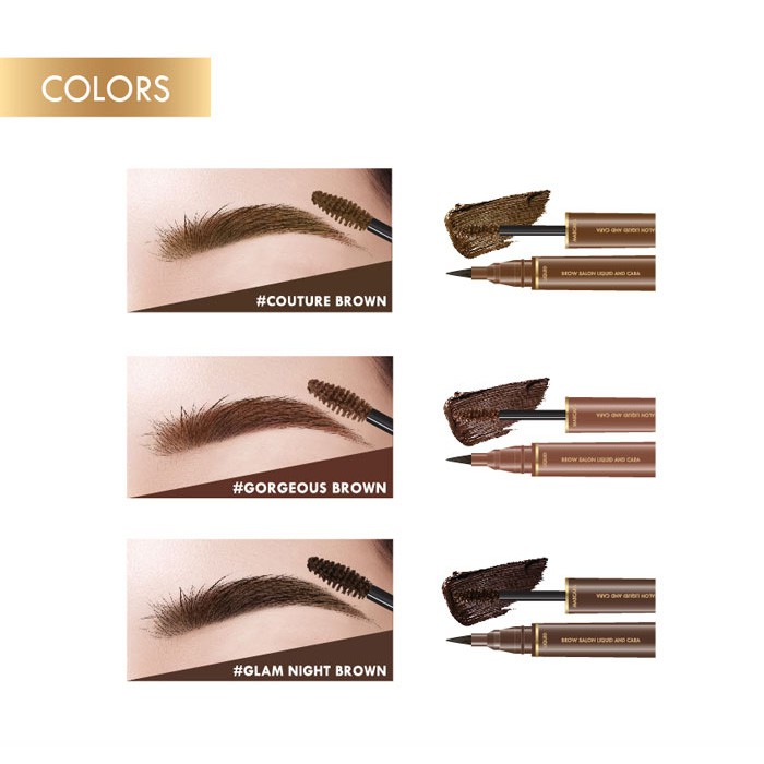 Bút kẻ mày + mascara cho đôi lông maỳ hoàn hảo tự nhiên Browit by NongChat Brow Salon Liquid and Cara