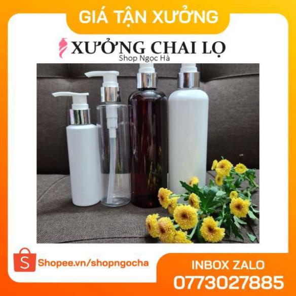 Chai Chiết Mĩ Phẩm ❤ GIÁ TỐT NHẤT ❤ Chai nhựa pet vòi nhấn sữa tắm Xi bạc,vàng 100ml 150ml 200ml 250ml chiết mỹ phẩm .