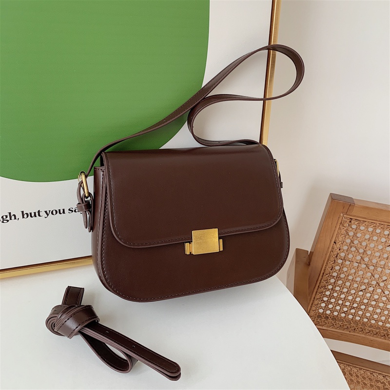 Túi xách nữ--Túi đeo chéo và kẹp nách nữ khóa gập, nam châm có 3 ngăn basic