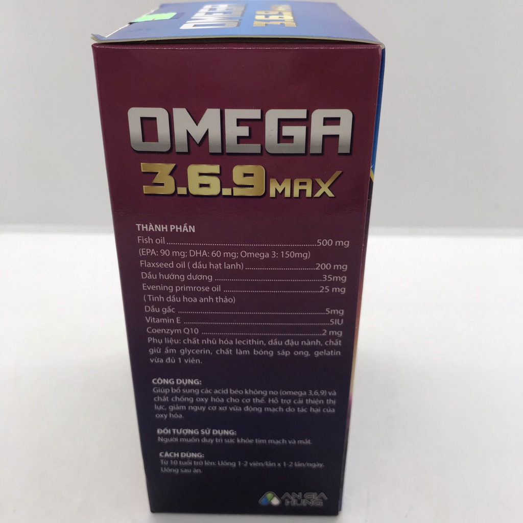 Omega 3.6.9 MAX - Bổ Sung DHA vs EPA cải thiện thị lực, giảm nguy cơ xơ vữa động mạch do tác hại của oxy hóaLọ 60 viên