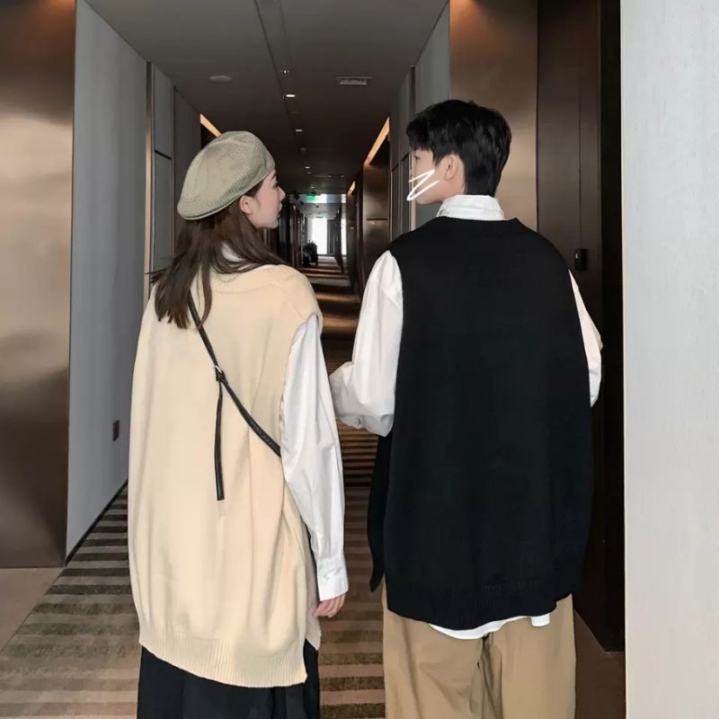 ÁO GILE LEN NAM NỮ BASIC MÀU ĐEN NÂU BE FORM RỘNG / ÁO GILE LEN BA LỖ NAM NỮ UNISEX PHONG CÁCH VINTAGE