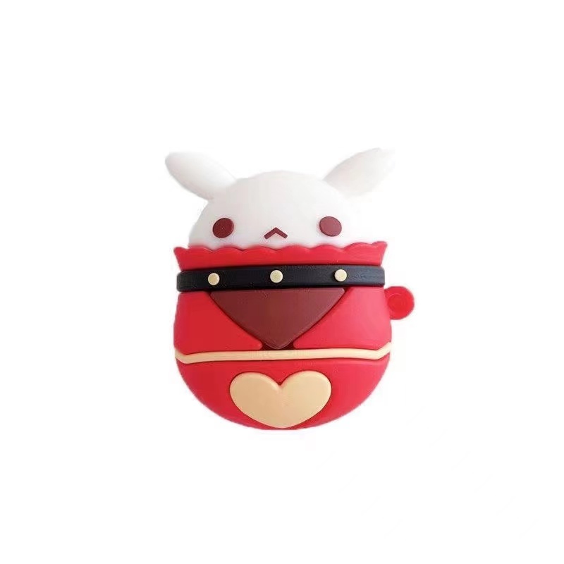 Vỏ Bảo Vệ Hộp Sạc Tai Nghe Airpod 1 2 3 Pro Bằng Silicone Hình Thỏ 3D Có Móc Ốp