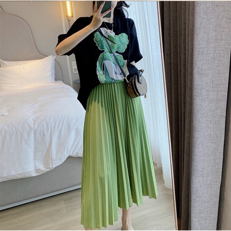 Chân váy xoè xếp li 9 màu