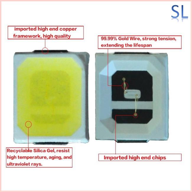 Set 100 đèn LED đi-ốt siêu sáng SMD 2835 1W 3V kích thước 0.8*3.5*2.8mm