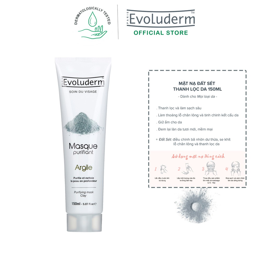 Mặt nạ Evoluderm Masque Purifiant Argile 150ml