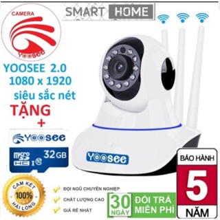Camera yoosee 3 anten ip wifi 2.0mp- 1080px1920 tặng kèm thẻ nhớ 32gb chính hãng!!!