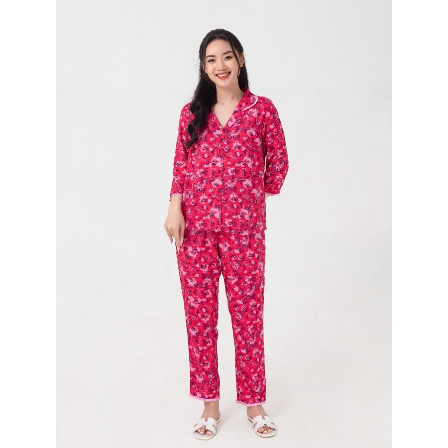 Bộ mặc nhà pijama áo tay lỡ quần dài Winny 22005 Giá 372,000đ