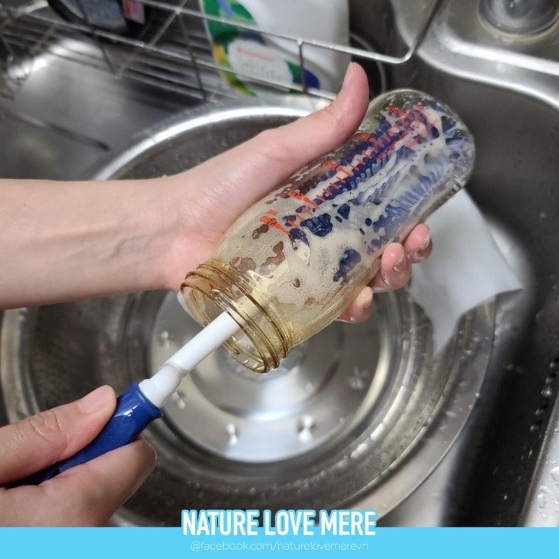 [CHÍNH HÃNG] Set 2 cọ rửa bình &amp; núm Silicon cao cấp NATURE LOVE MERE0