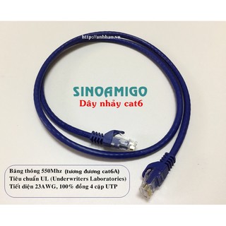 Patch cord cat6, Cáp mạng đúc cat6 dài 0.5M, 1M, 1.5M, 2M, 3M (Lõi đồng 100%)