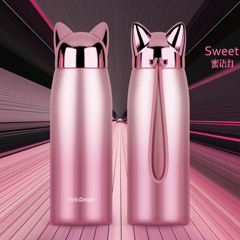 BÌNH GIỮ NHIỆT HELLO DREAM FOX ĐÁNG YÊU 300ML CHẤT LIỆU INOX304 CAO CẤP NẮP TRÁNG GƯƠNG- NHIỀU MÀU SẮC CỐC GIỮ NHIỆT