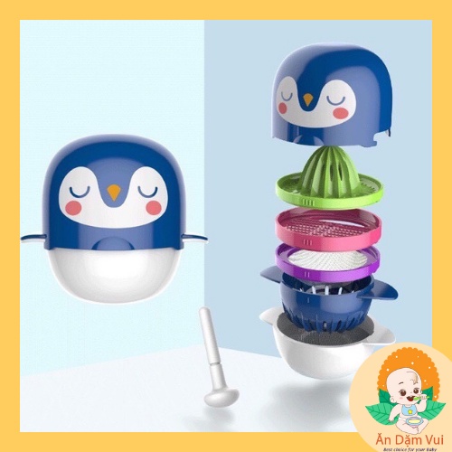 Bộ chế biến ăn dặm chim cánh cụt BERZ xuất Anh siêu đáng yêu tiện lợi bao gồm 6 dụng cụ chế biến ADKN.