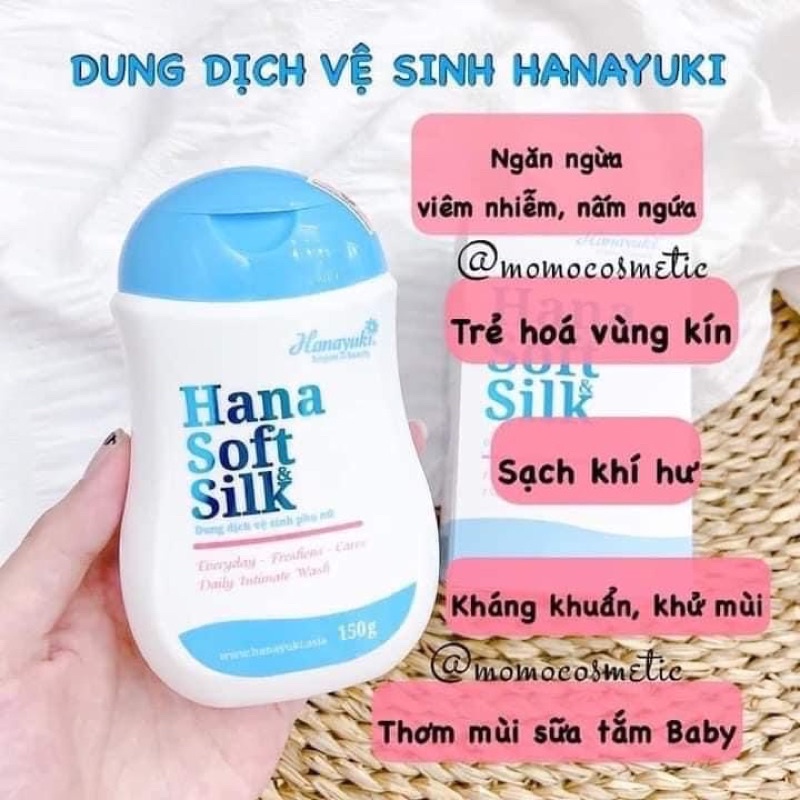 Dung Dịch Vệ Sinh Phụ Nữ Hana Soft Silk Hanayuki chăm sóc cô bé khử thâm làm Hồng