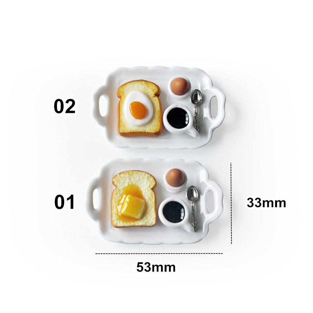 Xiantin Bộ Đồ Chơi Mô Hình Quán Cà Phê Bánh Mì Trứng Mini Có Khay Đựng Thức Ăn Trang Trí Nhà Bú
