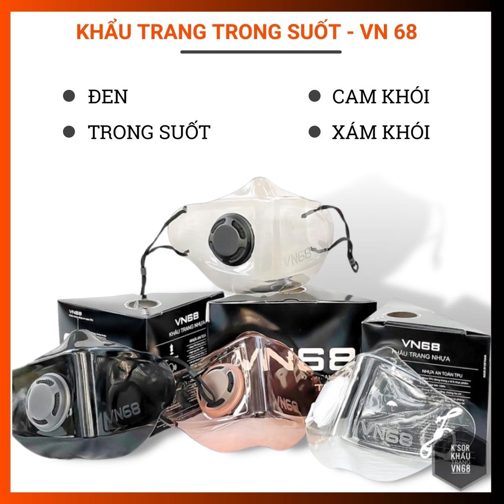 [HÀNG LOẠI I] Khẩu trang trong suốt VN68, VN99 , khẩu trang nhựa trong suốt VN68