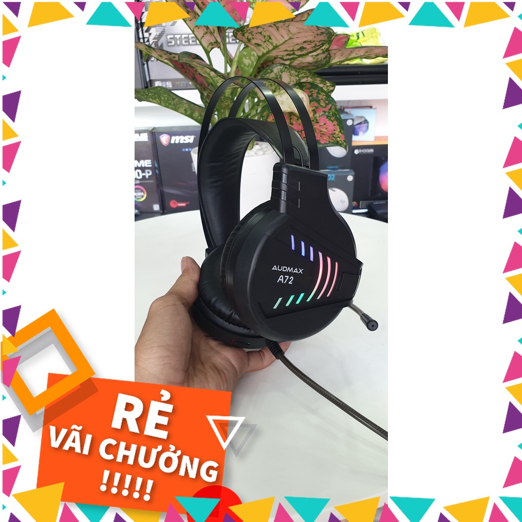 Tai nghe headphone AUDMAX A72 chuyên game 7.1 USB led RGB mới