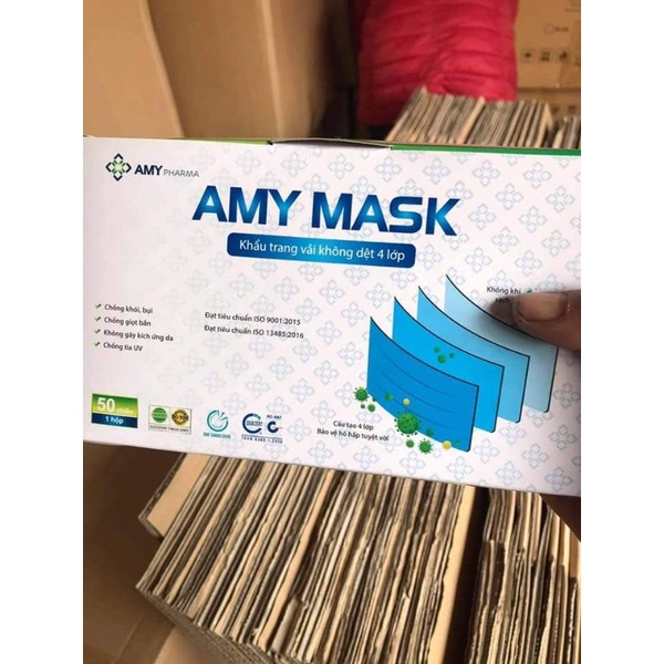 Hộp 50 khẩu trang y tế 4 lớp kháng khuẩn