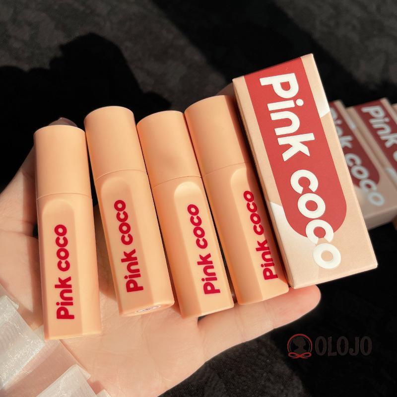 ⚜️Pink Coco Son Môi Màu Bán Nhung Lì Không Phai Và Không Dính Cốc Độ Bóng Cao