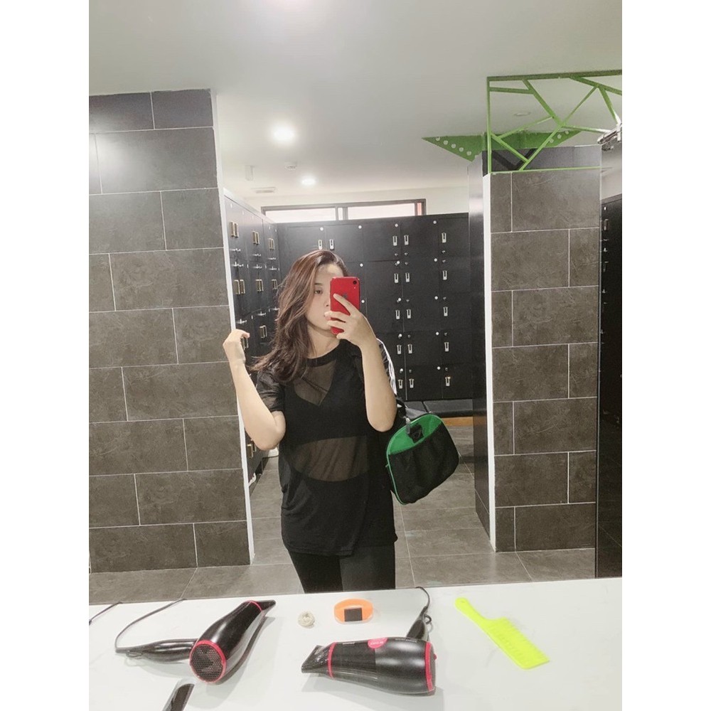 Áo phông lưới thể thao cá tính (đồ tập gym-yoga-zumba nữ)