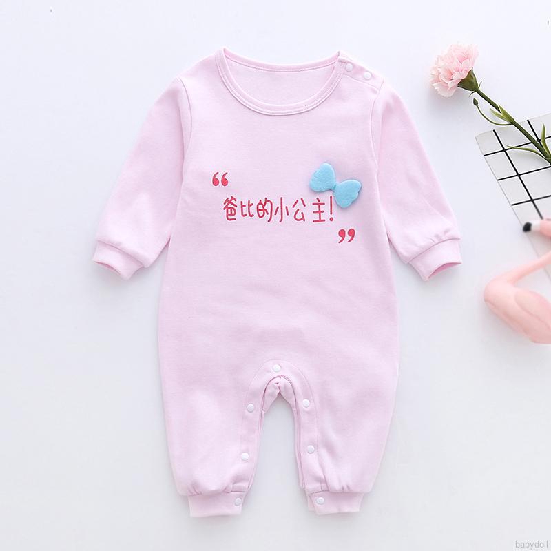 Jumpsuit Tay Dài Hoạ Tiết Hoạt Hình Cho Bé 0-12 Tháng Tuổi