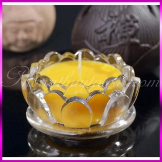 Đèn cầy ly Bơ sáp Hoa sen 8h- 10h
