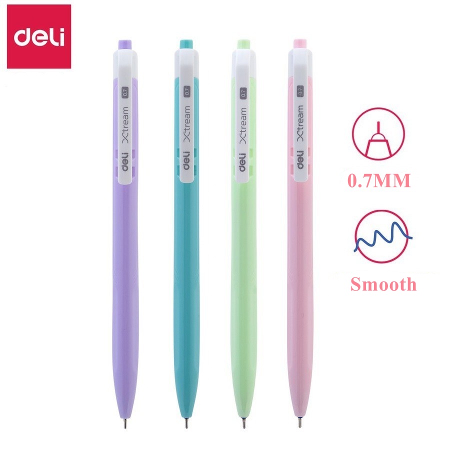Bút bi Deli ngòi 0.7mm vỏ nhiều màu sắc