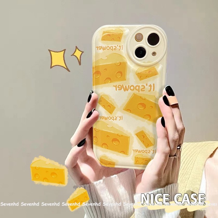 Ốp Điện Thoại Mềm Họa Tiết Mắt To Màu Bơ / Phô Mai Cho iPhone 14 13 12 11 Pro Max X XR Xs Max 8 7 6 6s Plus SE 2020