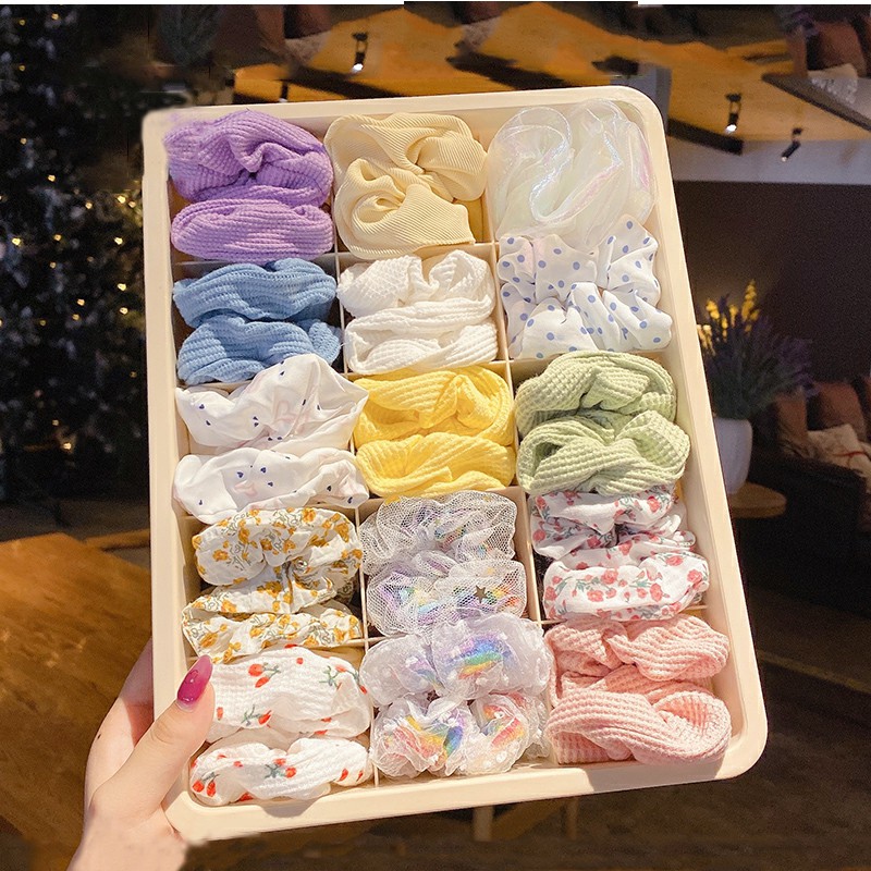 Dây buộc tóc chiffon nhiều màu sắc dễ thương phong cách Hàn Quốc