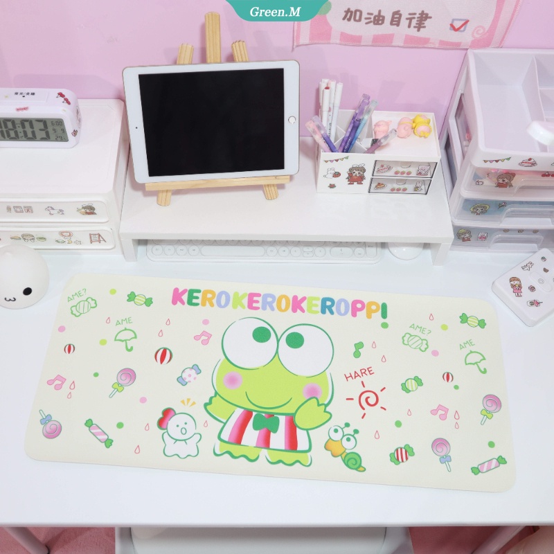 SANRIO Tấm Lót Chuột Và Bàn Phím Máy Tính Bằng Vải Lông Dày Dặn Hình Mèo Kuromi Hoạt Hình Dễ Thương 30*66CM