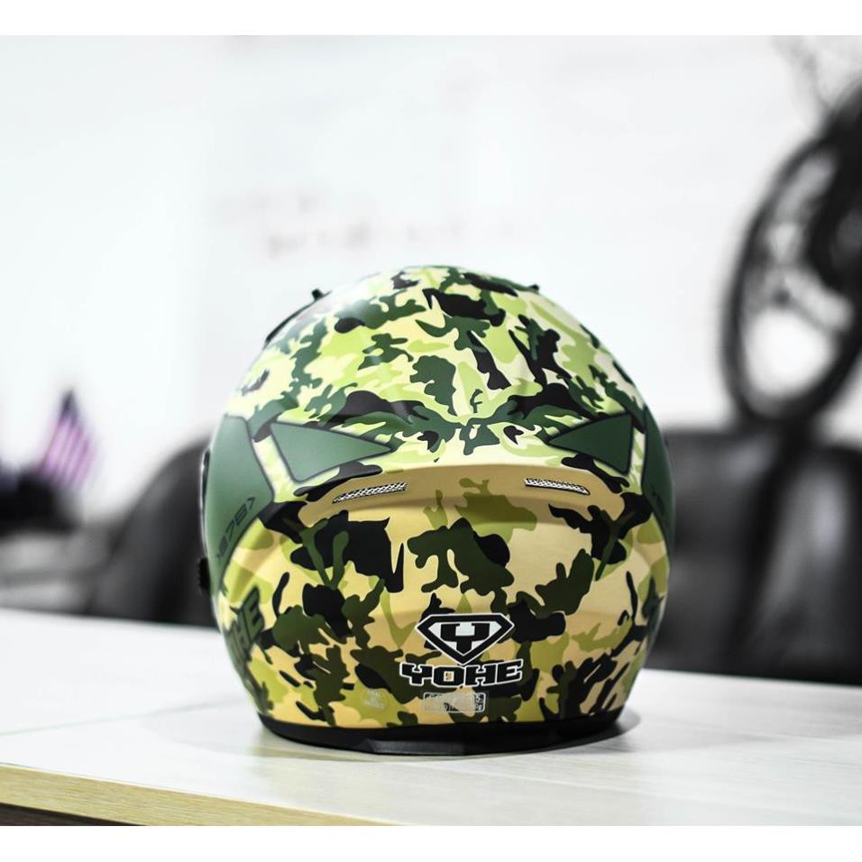 [CHÍNH HÃNG] MŨ BẢO HIỂM 3/4 2 KÍNH YOHE 878 MÀU CAMO