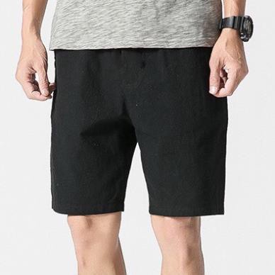 Quần sooc vải đũi nam, quần ngắn nam đũi lưng thun có chun cao cấp màu trắng đen mặc mùa hè thoải mái