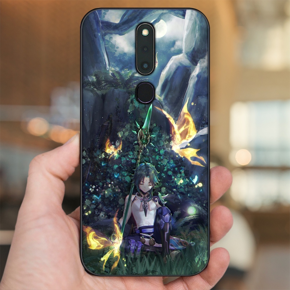 Ốp lưng Oppo F11 Pro viền đen in hình Xiao Genshin Impact
