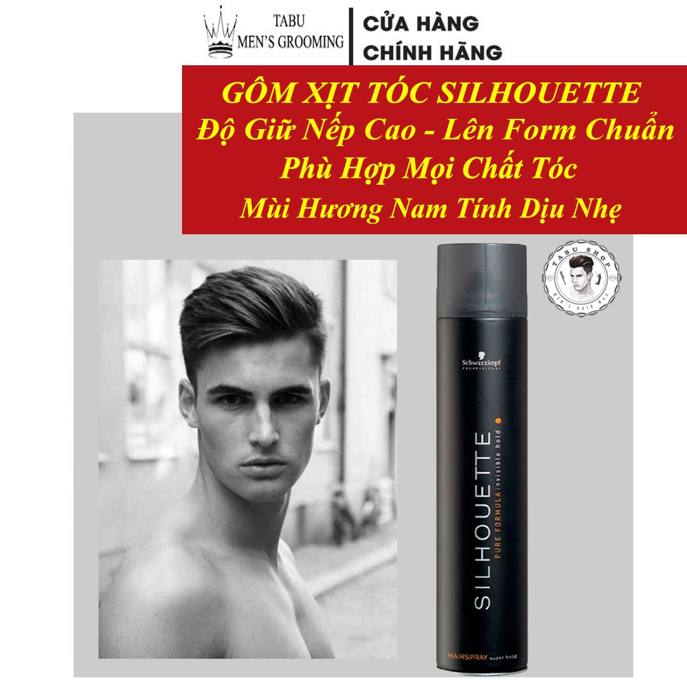 Gôm xịt tóc nam silhouette chuẩn loại 1 -  gel wax tạo kiểu tóc nam