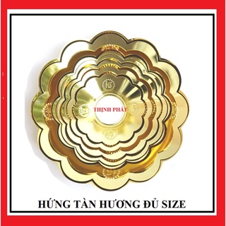 Khay hứng tàn hương - hứng tro - khay hứng bát nhang lư hương mạ vàng loại dầy đủ size