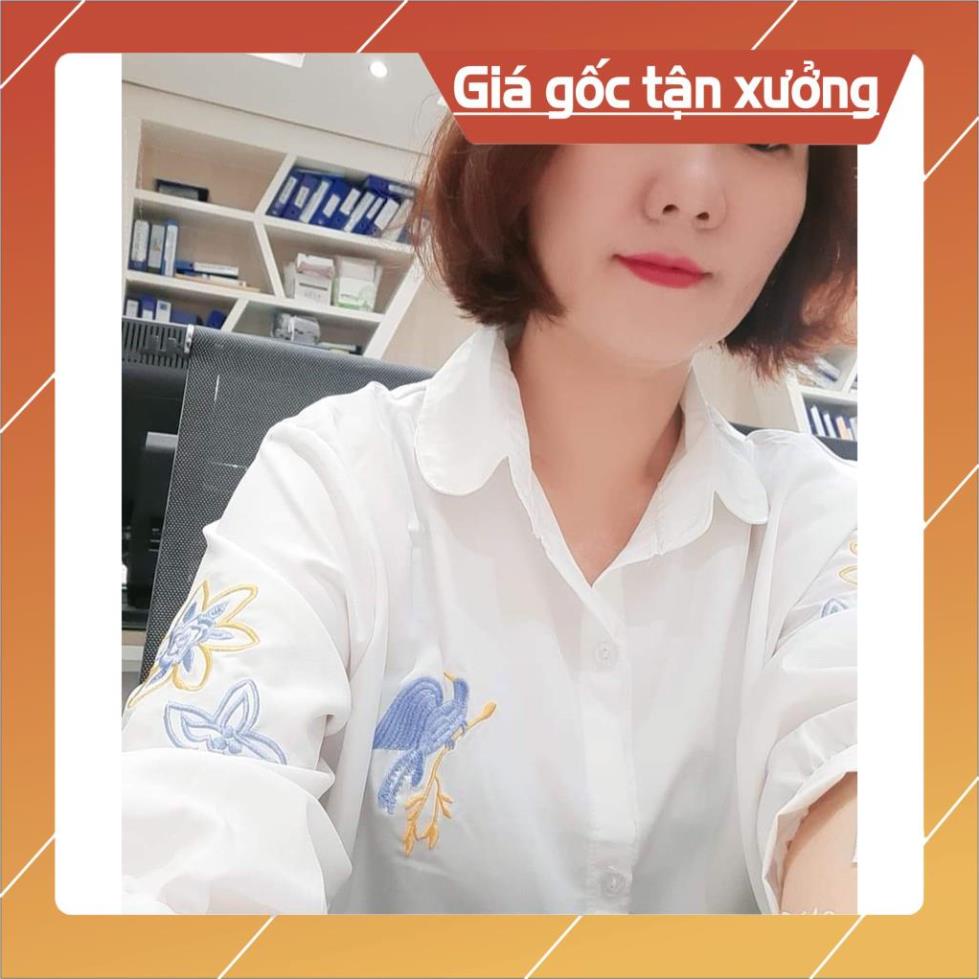 [Chất lượng số 1] Áo sơ mi nữ trắng tay lở thêu hoạ tiết siêu xinh chất lụa mềm mịn | BigBuy360 - bigbuy360.vn