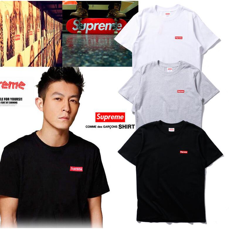 ✖❁◙Áo Thun Cotton Ngắn Tay Thêu Chữ Supreme Thời Trang Cho Nam Nữ
