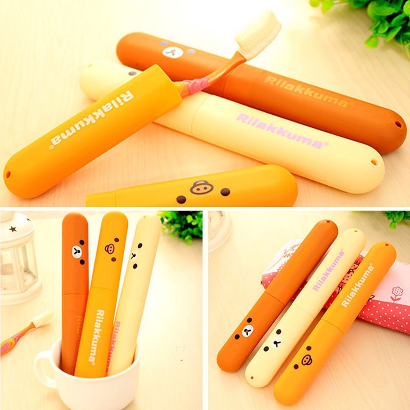 [Mã LIFEHLSALE2 giảm 10% đơn 0Đ] Hộp Đựng Bàn Chải GẤU RILAKKUMA Du Lịch Tiện Lợi Thế Hệ 2 H177